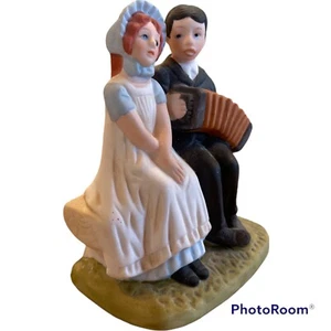 "Estatuilla de porcelana Danbury 1990 vintage de Norman Rockwell ""El acordeonista" - Imagen 1 de 7