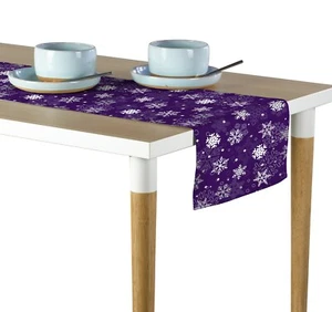 Winter Snowflakes Purple Table Runners -12" x 72" or 14" x 108" - Picture 1 of 1