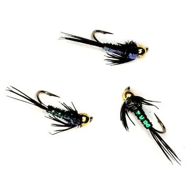GOLDEN TIPPET Bead Head Pheasant Tail Sparkle Back - Sizes #10 to #20 - (Pack of 3)