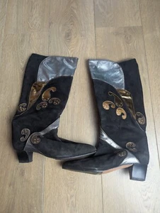 Trickers International Vintage Multicoloured Leather Knee High Boots Size 7 - Picture 1 of 21