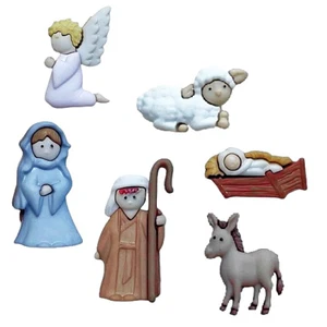 Natividad - Botones de Shelly - Religión/Jesús/Navidad - Chatarra de costura artesanal - Imagen 1 de 2