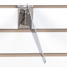 Adjustable Slatwall Shelf Bracket 12 Inch in Chrome - Lot of 25