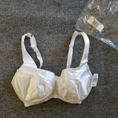 Nuevo Sujetador Frederick's of Hollywood Va Voom 32DD Blanco Satinado Correa Ancha - POWT * Foto 1 de 4