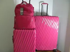 Tumi Extended Trip 19 Degree Luggage Set, Pink Carry On, Check In, Backpack, NWT - Picture 1 of 21