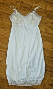 Vintage Van Raalte White Cream Nightie Slip Lingerie Nylon Size 36 - Picture 1 of 5