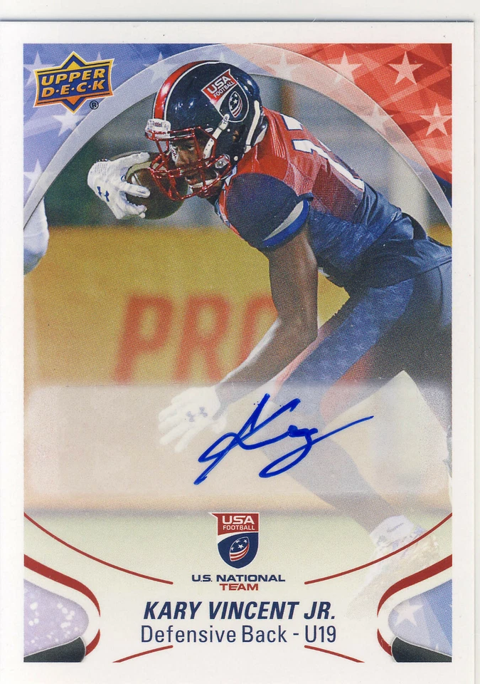 KARY VINCENT JR 2017 Upper Deck USA Football #99 AUTO Autograph 49ers - Image 1 of 1