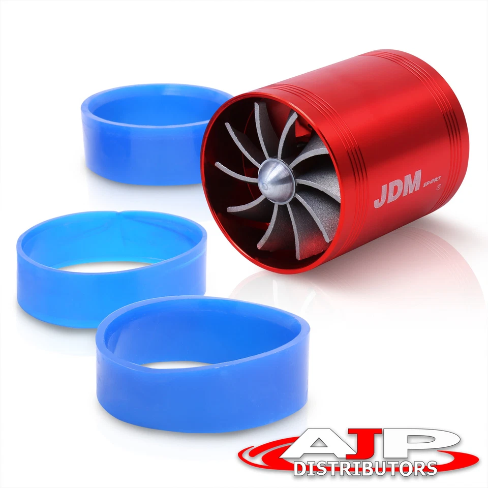 2.5" Intake Turbonator Dual Fan Gas/Fuel Saver Red Foto 1 de 4