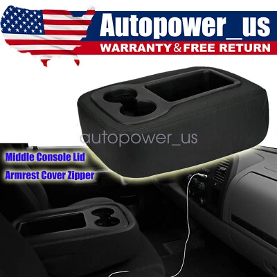 For 2007-2014 Chevy Silverado 1500 Jump Seat Middle Console Armrest Cover Zipper - Imagem 1 de 4