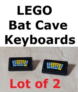 LEGO Bat Cave Computer Keyboard Set Lot of 2 Sticker SLOPE Yellow blue Button - Picture 1 of 1