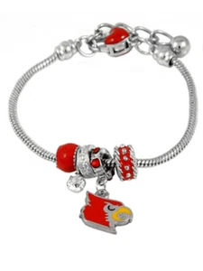 New Louisville Cardinals 5 Charm Bracelet, Gift for Her Mom - Picture 1 of 4