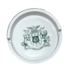 Posacenere scozzese Laigh & Lang bianco verde vintage "Accompagna la tua sigaretta" - Foto 1 di 4