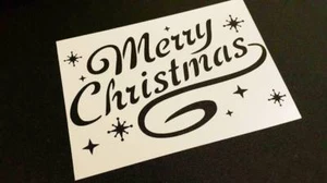 TEXT ALLEGRO CHRISTMAS STENCIL VETRINA VETRINE DECORAZIONE TORTA SPRAY NEVE - Foto 1 di 3