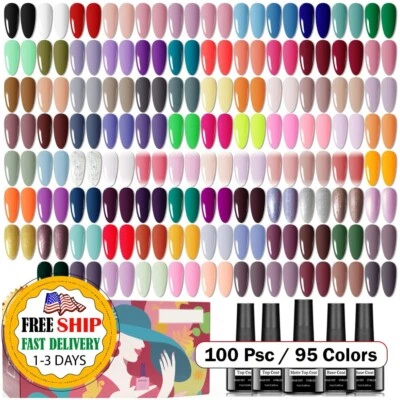 100 Conjunto de Esmalte en Gel para Uñas, 95 Kit de Esmalte en Gel con Varios Co Foto 1 de 4