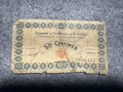 1915-21 (France) Commune of Saint-Dizier 50 Centimes JP113 Banknote SPC289 - Image 1 of 2
