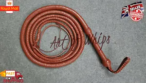 Indiana Jones Bullwhip 12 Plecionka Top Ziarno Skóra bydlęca Skóra Shot Loaded Bicz dla dorosłych - Zdjęcie 1 z 33