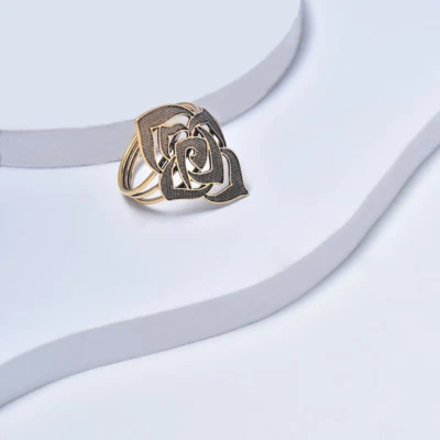 Винтажное модное кольцо из розового желтого золота для женщин - Изображение 1 из 4