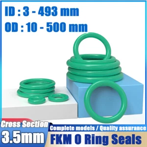 Sellos métricos de goma FKM O Ring 3,5 mm sección transversal 3 mm-493 mm ID - Imagen 1 de 233