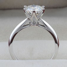 White Gold Unique Engagement ring 2.45Ct Round Brilliant Cut Moissanite Ring14k