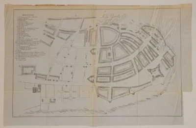 Antique 1853 facsimile map New Yorke 1695 Miller Plan Valentine - Image 1 of 4