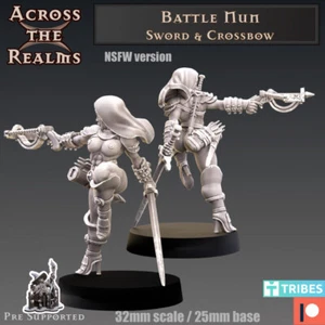 Battle Nun NSFW | Across the Realms | RPG Wargaming 3D Printed Miniature - Picture 1 of 1