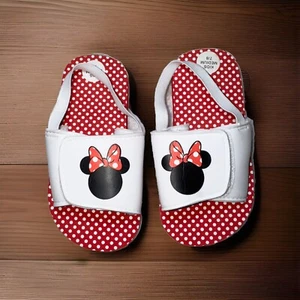 NWOT Disney Minnie Mouse Red White Sling-Back Strap Foam Slide Sandals Size 7/8 - Picture 1 of 5