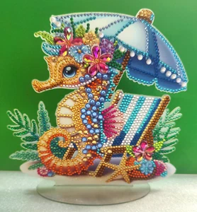 Diamond Art Painting SEA HORSE Table Top Home Office Decor - Picture 1 of 2