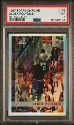 1997 TOPPS CHROME REFRACTOR #175 OLDEN POLYNICE PSA 7 - Image 1 of 2