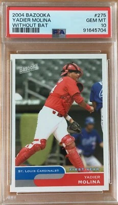 2004 bazooka yadier molina without bat psa 10 - Image 1 of 2
