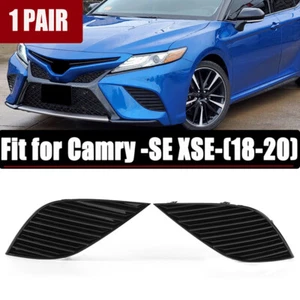 Front Bumper Fog Light Cover Bezel Pair Fits Toyota Camry SE XSE 2018 2019-2021 - Picture 1 of 11