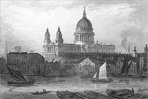 LONDON - SAINT-PAUL CATHEDRAL (Ludgate Hill - Christopher Wren) - Engraving 19th - Picture 1 of 2