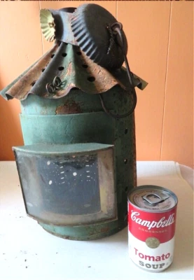 ANTIGUA LINTERNA DE VELA DE HOJALATA PERFORADA ILUMINACIÓN TEMPRANA ARTE POPULAR AMERICANO PRIMITIVO Foto 1 de 4