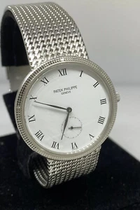 Patek Philippe Calatrava White Gold White Dial Bracelet Mens Watch 3919 - Picture 1 of 10