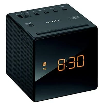 Sony Clock Radio ICF-C1: FM/AM/Wide FM compatible sleep timer black ICF-C1 B - Image 1 of 3
