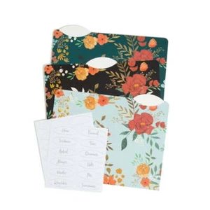 U Brands Decorative File Folders, 9 Count, Midnight Blossom, 1/3-Cut Tabs - Picture 1 of 5