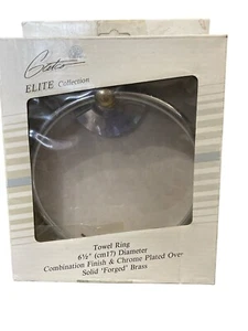 Vogue Solid Brass Combination Finish & Chrome Plated 6 1/2 Inches Towel Ring NIB - Picture 1 of 4