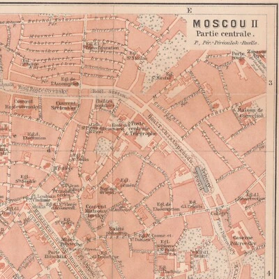 MOSCÚ Москва Original Antiguo Plan 1902 MAPA RUSIA Россия Красная площадь Foto 1 de 4