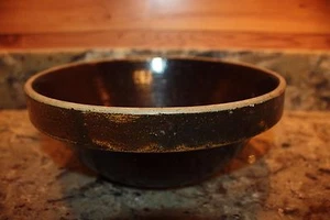 VINTAGE 9,5" UNMARKIERT BRAUN STEINZEUG RÜHRSCHÜSSEL - Bild 1 von 1