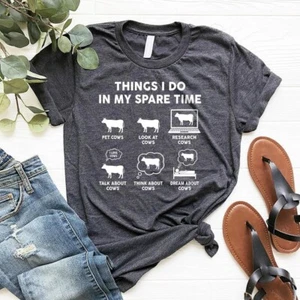 Funny Cow Lover Shirt, Cow Owner T-shirt for Her, Cows Gift for Women, Farm G... - Picture 1 of 14