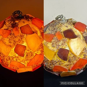 1960's MCM Rock Candy Lucite Lamp Hanging Swag Ball Light Chunky Vintage 13" - Picture 1 of 13