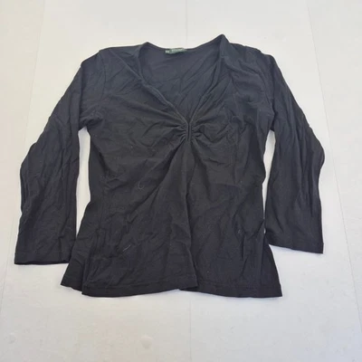 HOBBS Top 12 negro para mujer manga larga recogido elástico cuello en V - Imagen 1 de 4