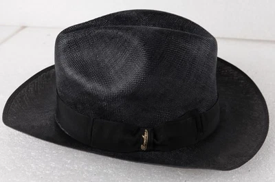BLACK MENS CLASSIC  FEDORA STRAY HAT BORSALINO MADE IN ITALY SIZE 7 1/4 - Image 1 of 4