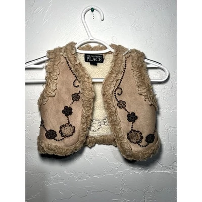 Bebé Niñas Penny Lane Western Boho Elegante Sherpa Forrado Chaleco Bordado XS 4 Foto 1 de 4