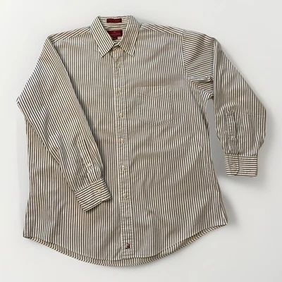 Camisa de vestir clásica para hombre Nordstrom a rayas gris, abotonada, manga larga, 18" Foto 1 de 4