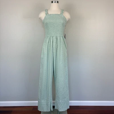 Macacão Jessica Simpson novo com etiquetas verde tamanho G tiras ilhós manchado casa de fadas - Imagem 1 de 4