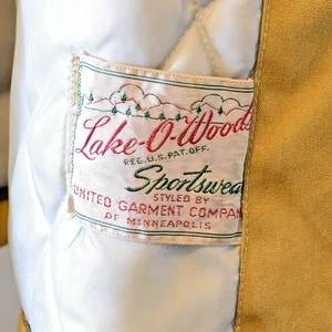 1930er Lake-O-Woods Sportswear Jagd Hausarbeit Scheune Jacke Cord Kragen Gr. XL - Bild 1 von 20