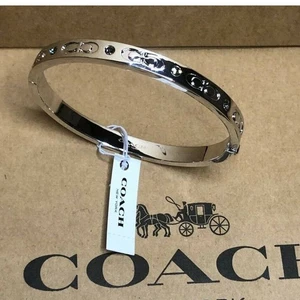 PULSERA BRAZALETE COACH TONO PLATA BESO C BISAGRAS - Imagen 1 de 10