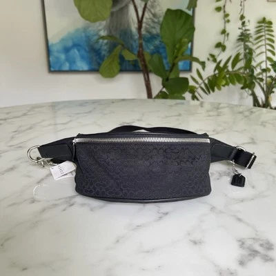 Bolsa de cintura nova com etiqueta Coach vintage Y2K preta assinatura jacquard 5093 F05093 - Imagem 1 de 4