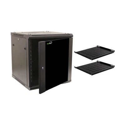 12U Wall Mount 19" Server 600mm Cabinet Rack Enclosure Door Lock W/ Shelves - Image 1 of 4