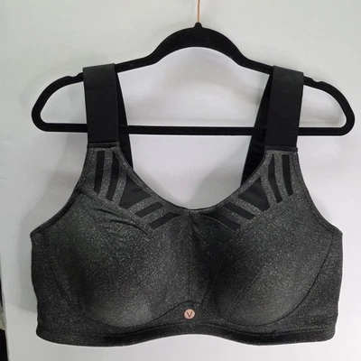 Спортивный бюстгальтер Livi Active 44DDD черный серый максимальная поддержка трансформируемый ударопрочный - Изображение 1 из 4