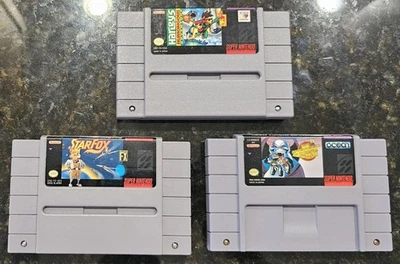 Harley's Humongous Adventure Mighty Max Star Fox Super Nintendo SNES 3 Game Cart - Image 1 of 4